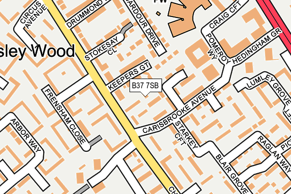 B37 7SB map - OS OpenMap – Local (Ordnance Survey)