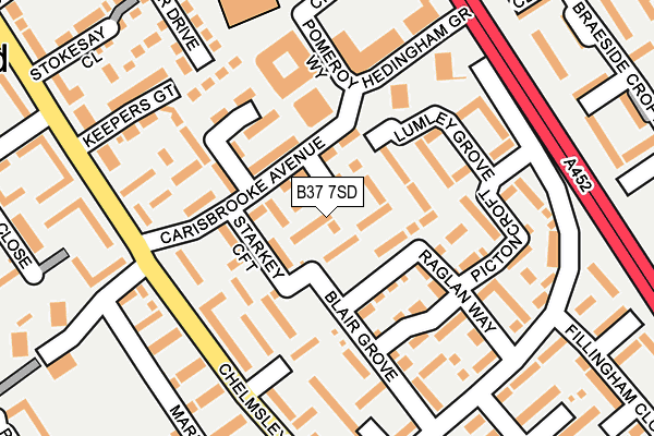 B37 7SD map - OS OpenMap – Local (Ordnance Survey)