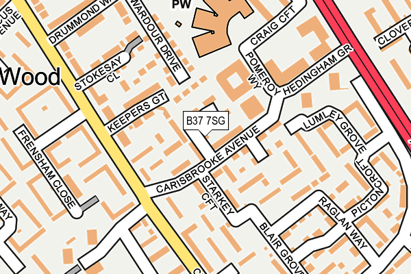 B37 7SG map - OS OpenMap – Local (Ordnance Survey)