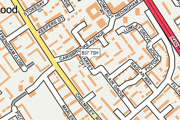 B37 7SH map - OS OpenMap – Local (Ordnance Survey)
