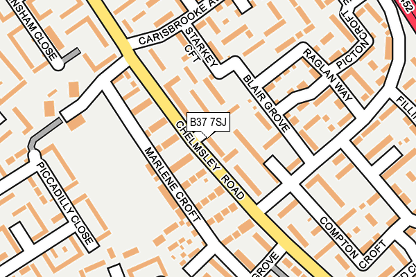 B37 7SJ map - OS OpenMap – Local (Ordnance Survey)