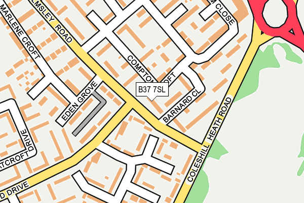 B37 7SL map - OS OpenMap – Local (Ordnance Survey)