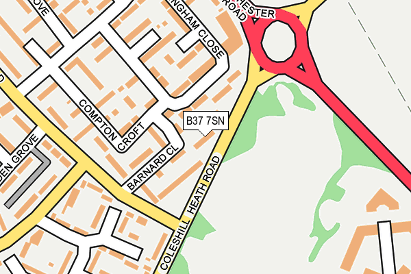 B37 7SN map - OS OpenMap – Local (Ordnance Survey)