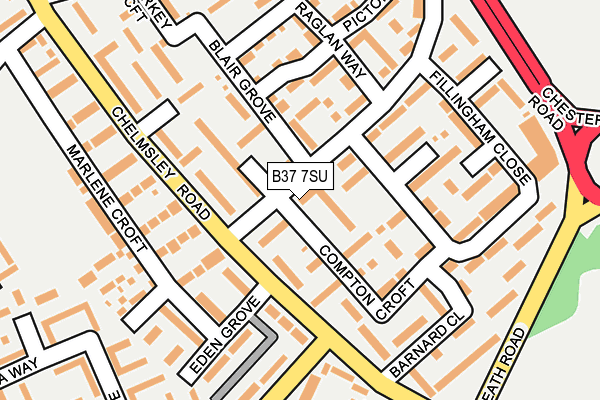 B37 7SU map - OS OpenMap – Local (Ordnance Survey)