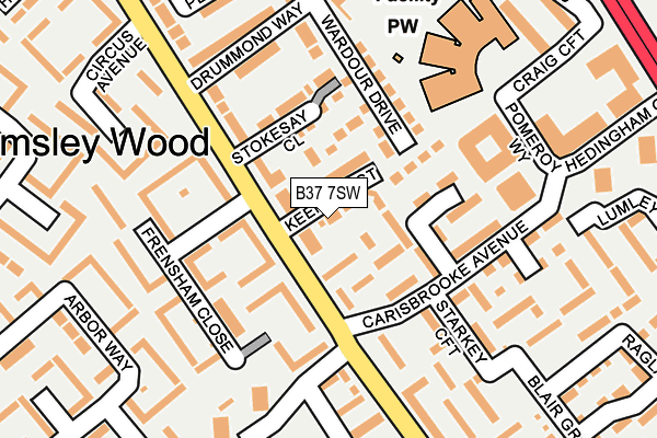 B37 7SW map - OS OpenMap – Local (Ordnance Survey)