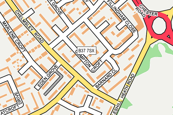 B37 7SX map - OS OpenMap – Local (Ordnance Survey)