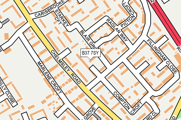 B37 7SY map - OS OpenMap – Local (Ordnance Survey)