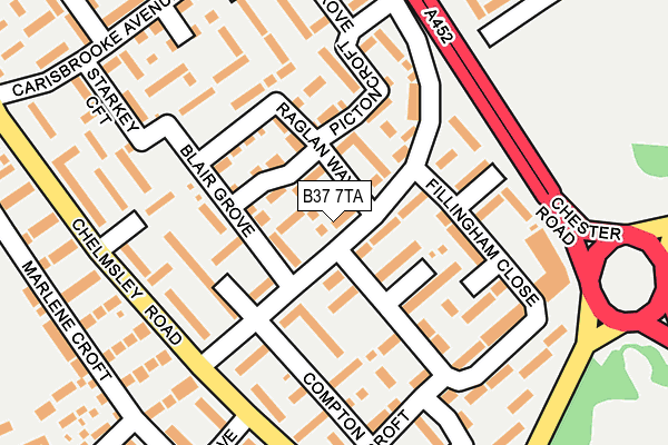 B37 7TA map - OS OpenMap – Local (Ordnance Survey)