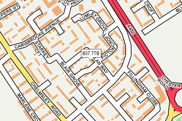 B37 7TB map - OS OpenMap – Local (Ordnance Survey)