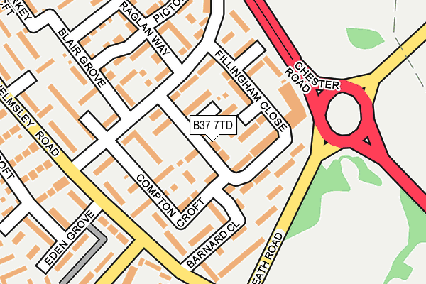 B37 7TD map - OS OpenMap – Local (Ordnance Survey)