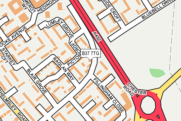B37 7TG map - OS OpenMap – Local (Ordnance Survey)