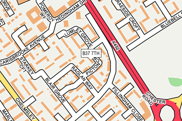 B37 7TH map - OS OpenMap – Local (Ordnance Survey)