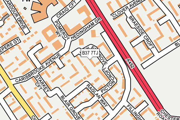 B37 7TJ map - OS OpenMap – Local (Ordnance Survey)