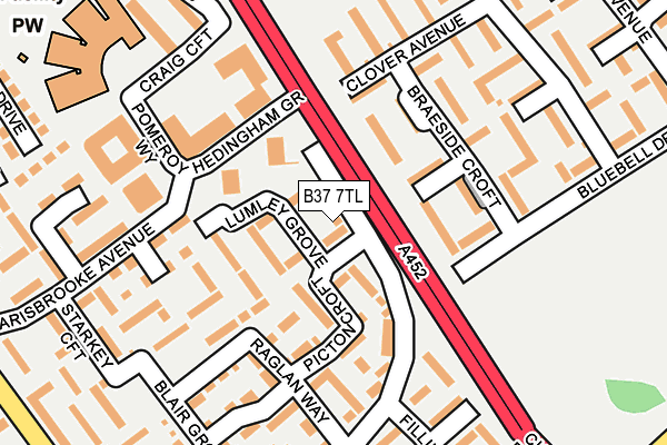 B37 7TL map - OS OpenMap – Local (Ordnance Survey)