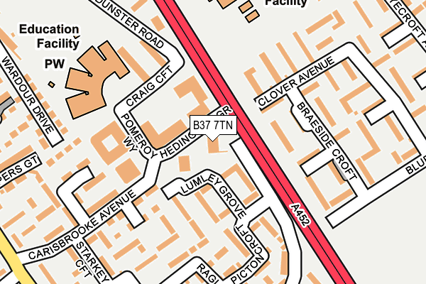 B37 7TN map - OS OpenMap – Local (Ordnance Survey)