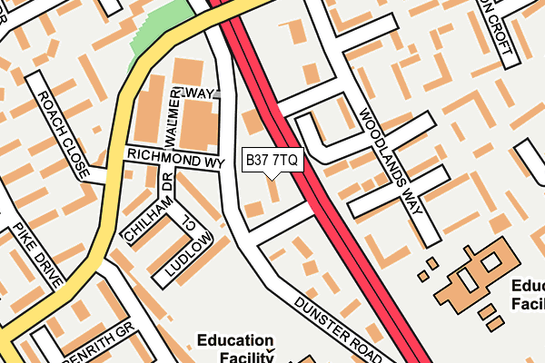 B37 7TQ map - OS OpenMap – Local (Ordnance Survey)