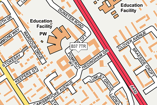 B37 7TR map - OS OpenMap – Local (Ordnance Survey)