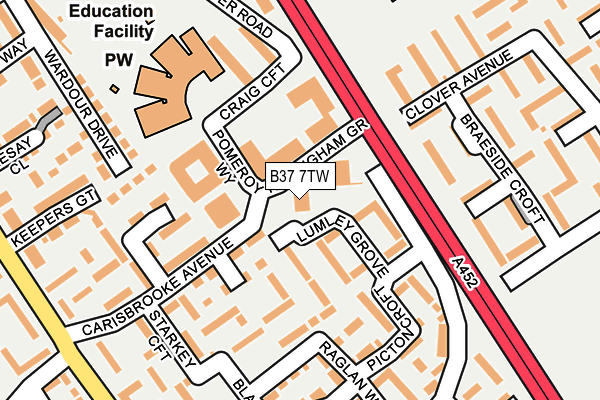 B37 7TW map - OS OpenMap – Local (Ordnance Survey)