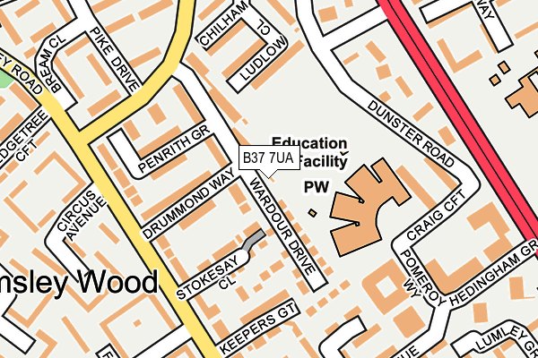 B37 7UA map - OS OpenMap – Local (Ordnance Survey)