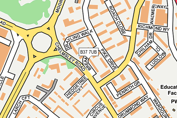 B37 7UB map - OS OpenMap – Local (Ordnance Survey)