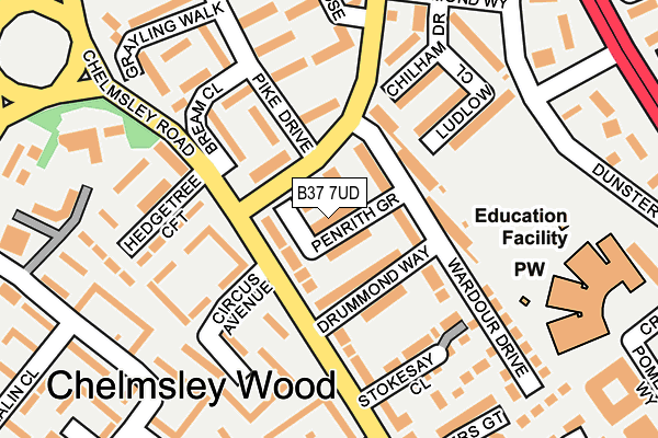 B37 7UD map - OS OpenMap – Local (Ordnance Survey)
