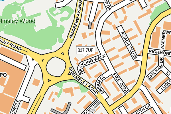 B37 7UF map - OS OpenMap – Local (Ordnance Survey)