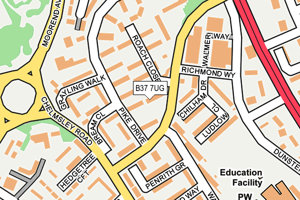 B37 7UG map - OS OpenMap – Local (Ordnance Survey)