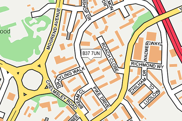 B37 7UN map - OS OpenMap – Local (Ordnance Survey)