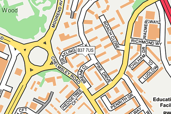 B37 7US map - OS OpenMap – Local (Ordnance Survey)