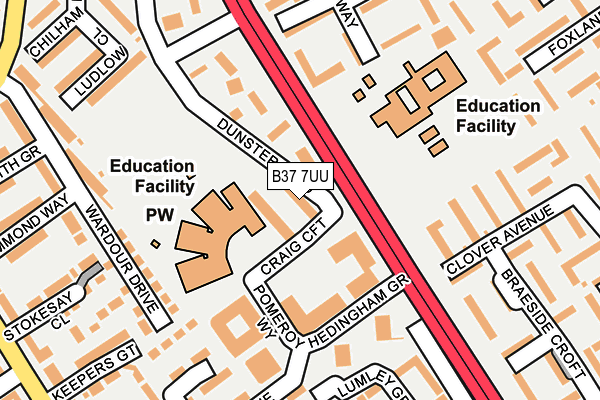 B37 7UU map - OS OpenMap – Local (Ordnance Survey)