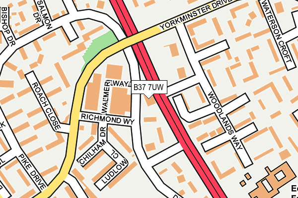 B37 7UW map - OS OpenMap – Local (Ordnance Survey)