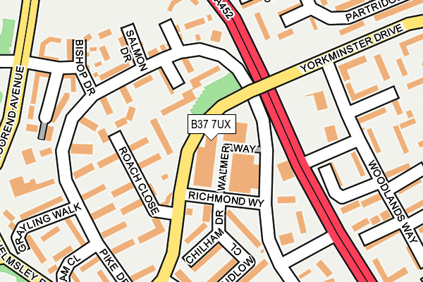 B37 7UX map - OS OpenMap – Local (Ordnance Survey)