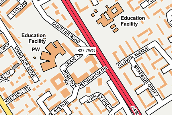 B37 7WG map - OS OpenMap – Local (Ordnance Survey)