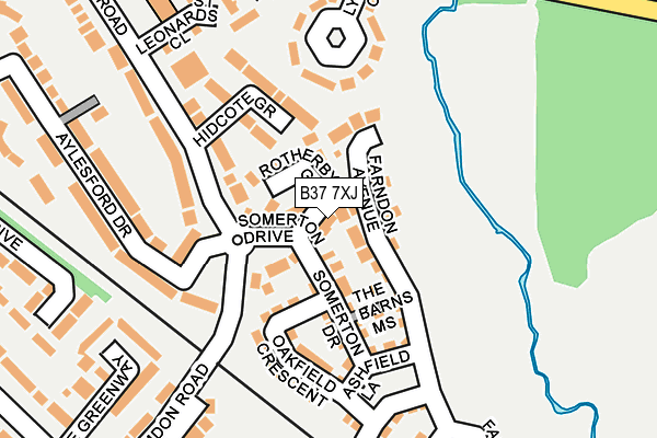 B37 7XJ map - OS OpenMap – Local (Ordnance Survey)