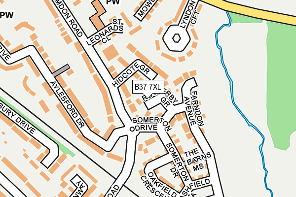 B37 7XL map - OS OpenMap – Local (Ordnance Survey)