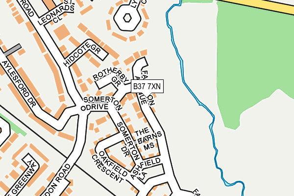 B37 7XN map - OS OpenMap – Local (Ordnance Survey)