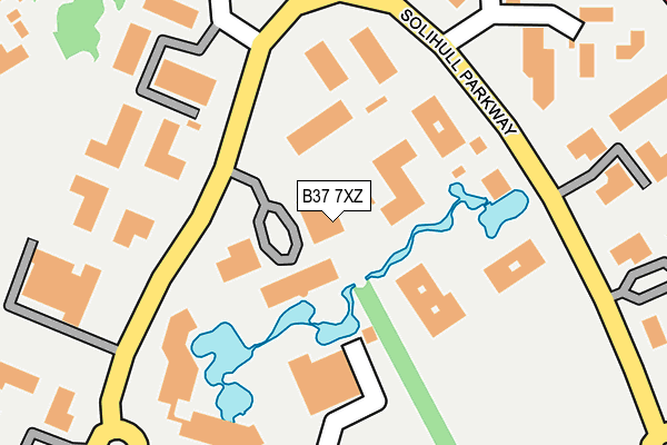 B37 7XZ map - OS OpenMap – Local (Ordnance Survey)