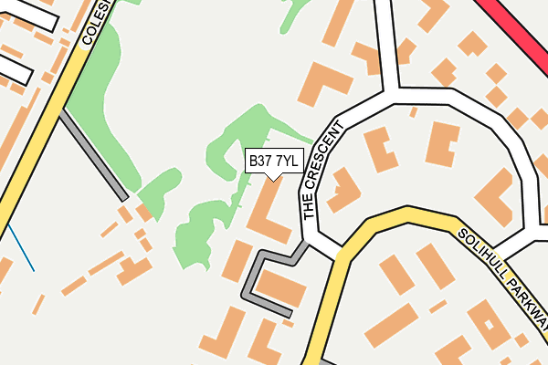 B37 7YL map - OS OpenMap – Local (Ordnance Survey)