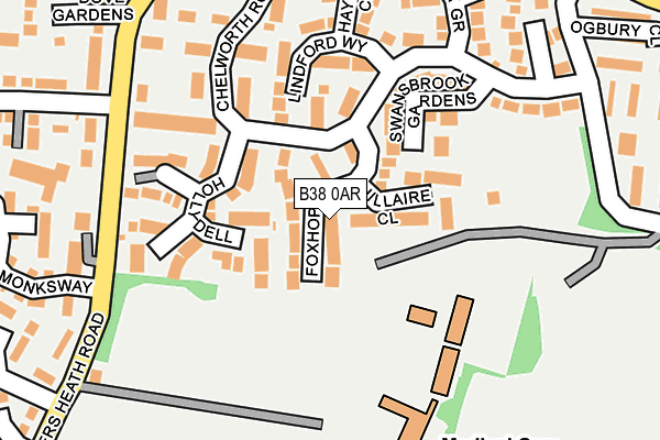 B38 0AR map - OS OpenMap – Local (Ordnance Survey)