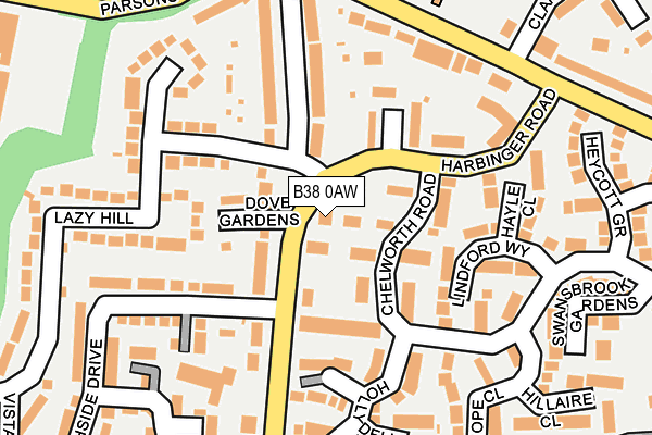 B38 0AW map - OS OpenMap – Local (Ordnance Survey)