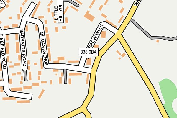 B38 0BA map - OS OpenMap – Local (Ordnance Survey)