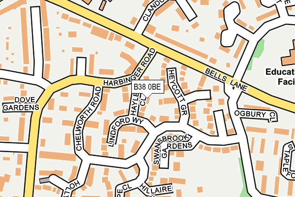 B38 0BE map - OS OpenMap – Local (Ordnance Survey)