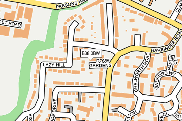 B38 0BW map - OS OpenMap – Local (Ordnance Survey)