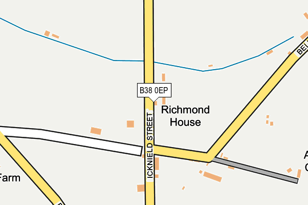 B38 0EP map - OS OpenMap – Local (Ordnance Survey)
