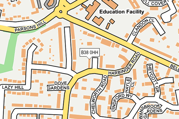 B38 0HH map - OS OpenMap – Local (Ordnance Survey)