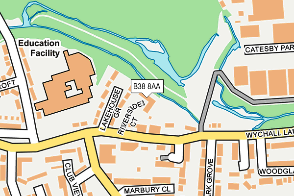 B38 8AA map - OS OpenMap – Local (Ordnance Survey)
