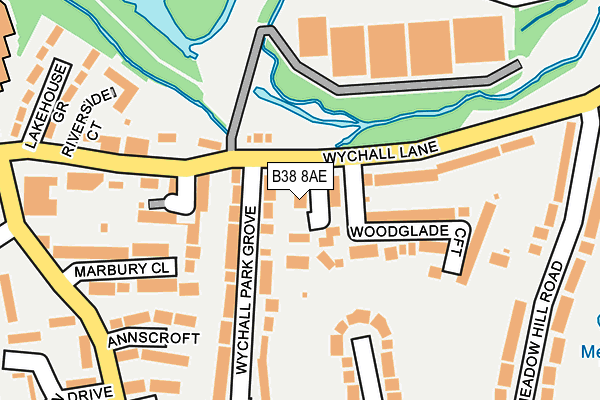 B38 8AE map - OS OpenMap – Local (Ordnance Survey)