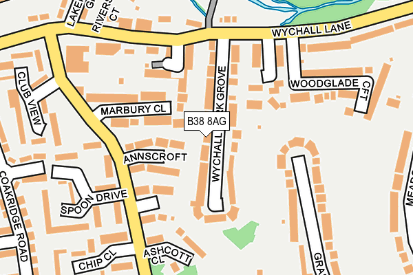 B38 8AG map - OS OpenMap – Local (Ordnance Survey)