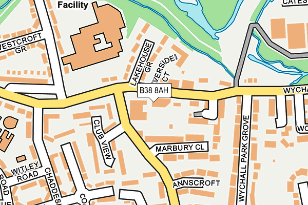 B38 8AH map - OS OpenMap – Local (Ordnance Survey)