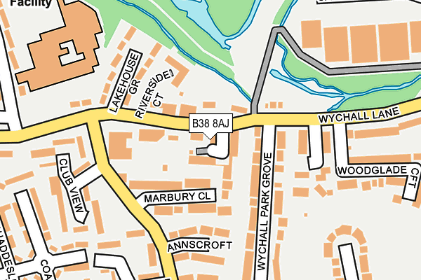 B38 8AJ map - OS OpenMap – Local (Ordnance Survey)